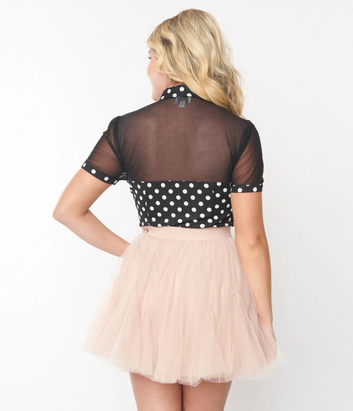 Blush Pink Pleated Tulle Skirt 3 Blush Pink Pleated Tulle Skirt - Image 3