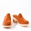 Brown Faux Suede Platform Mule Heels