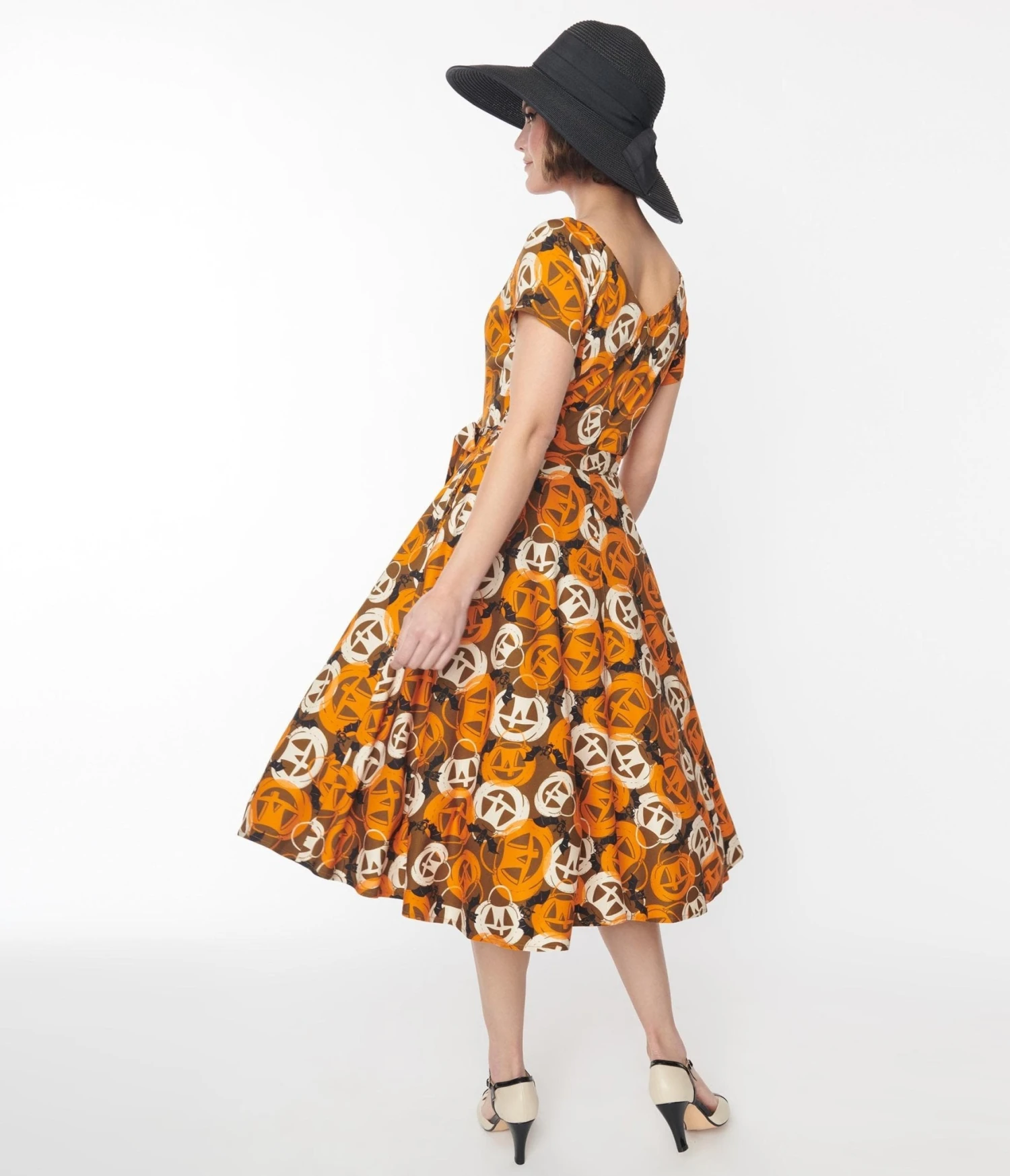 Brown & Orange Pumpkins Bella Swing Dress 3 Brown & Orange Pumpkins Bella Swing Dress - Image 3