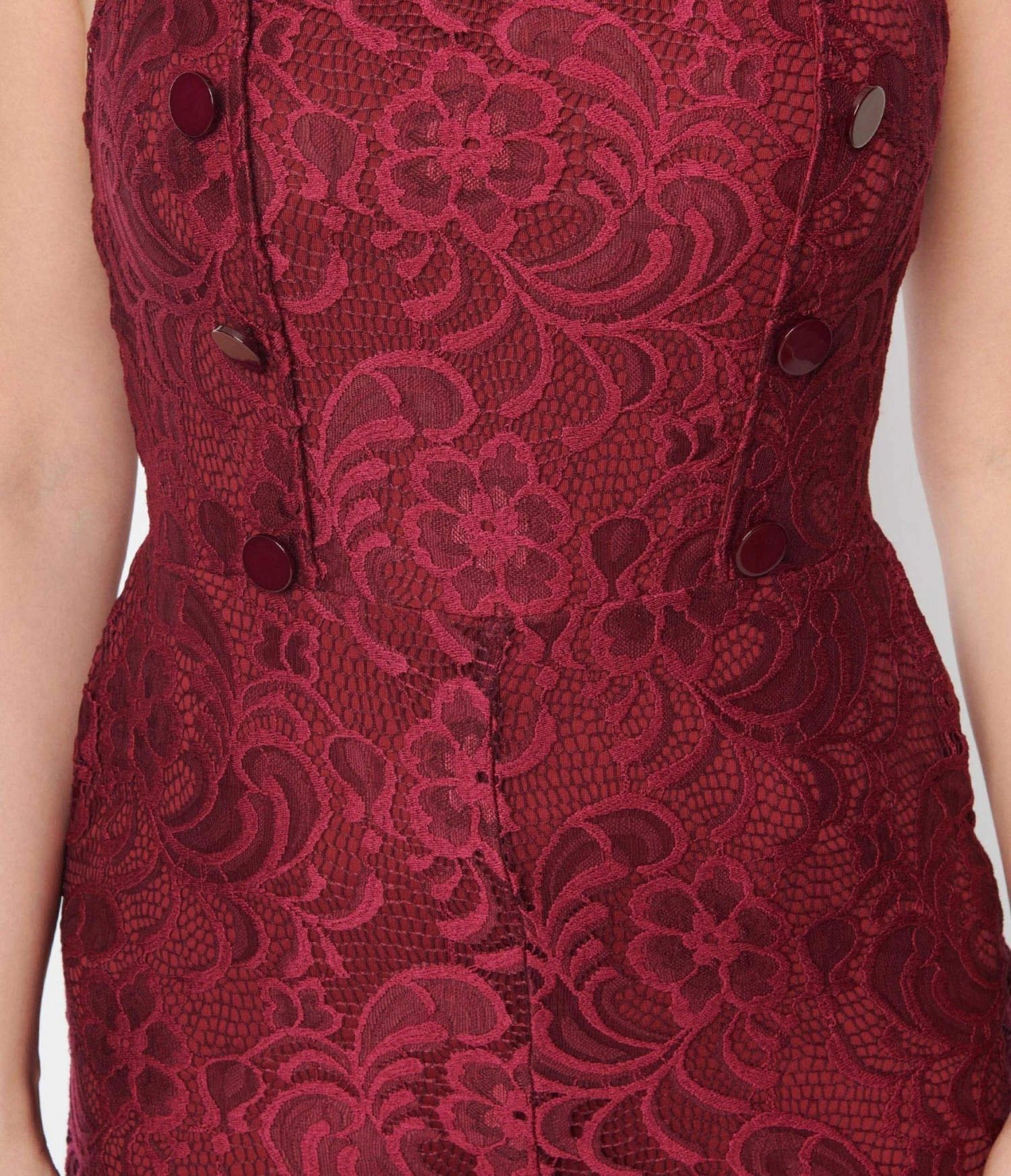 Burgundy Floral Lace Jumpsuit 2 Burgundy Floral Lace Jumpsuit - Image 2