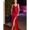 Cinderella Divine Burgundy Glittering Satin Bridesmaid Gown