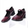 Burgundy Patent Leatherette Mary Jane Heels