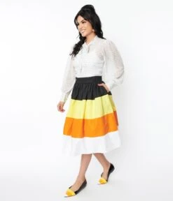 Candy Corn Stripe Swing Skirt