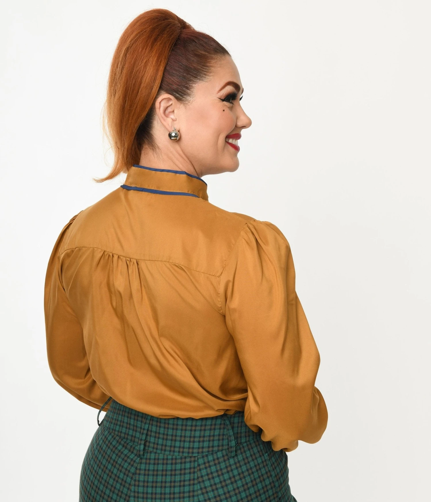 Caramel Satin Bow Top 3 Caramel Satin Bow Top - Image 3