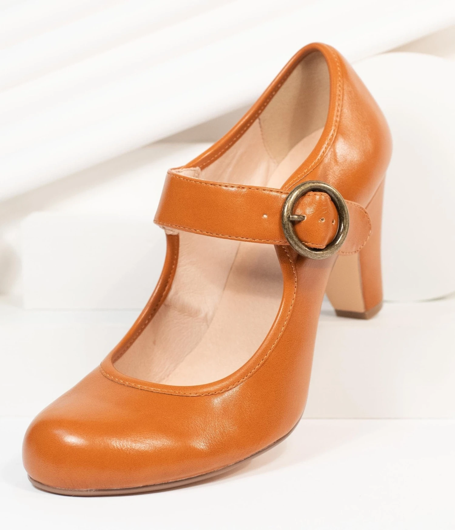 Chelsea Crew 1940s Brown Leatherette Madeline Pumps 5 Chelsea Crew 1940s Brown Leatherette Madeline Pumps - Image 5