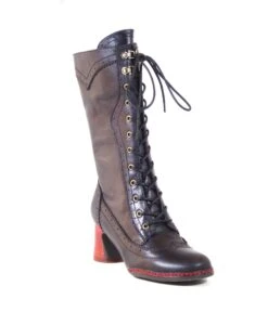 Chelsea Crew Black Leatherette Knee High Gaston Boots