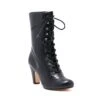 Chelsea Crew Black Leatherette Victorian Claire Boots