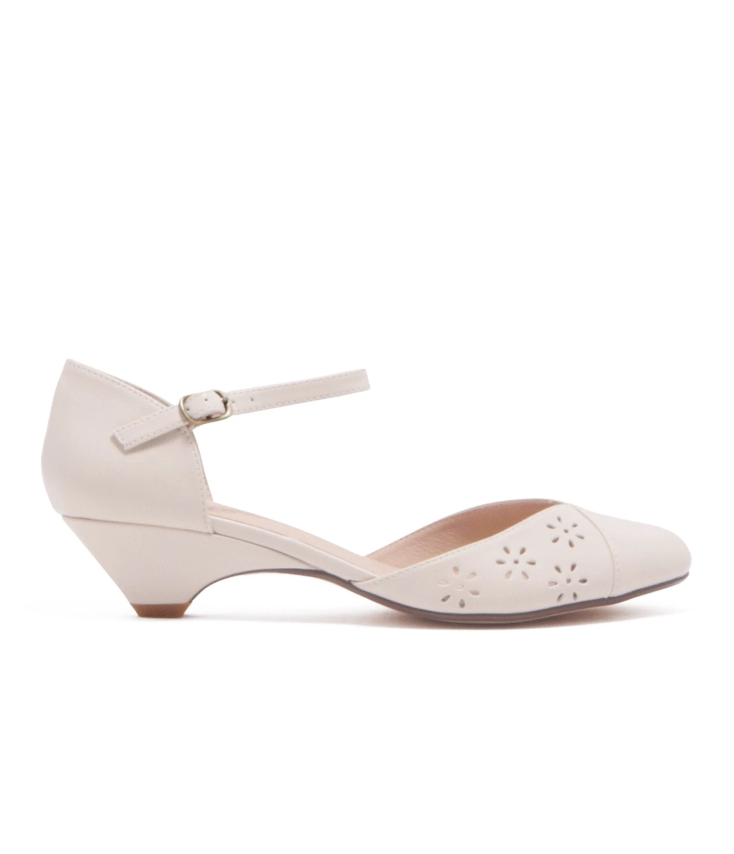 Chelsea Crew Bone Leatherette Eyelet Percy Heels 3 Chelsea Crew Bone Leatherette Eyelet Percy Heels - Image 3