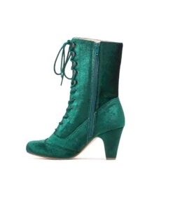 Chelsea Crew Emerald Green Velvet Victorian Claire Boots -Pleaser Clothing Store chelsea crew emerald green velvet victorian claire boots 970393