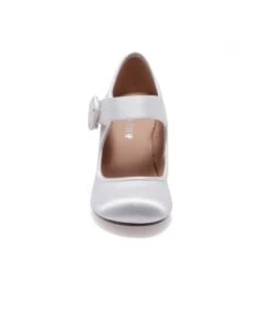 Chelsea Crew Ivory Leatherette Mary Jane Madeline Heels -Pleaser Clothing Store chelsea crew ivory leatherette mary jane madeline heels 164022