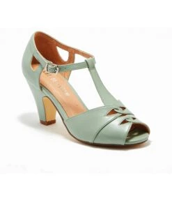 Chelsea Crew Mint Leatherette T-Strap Catherina Heels