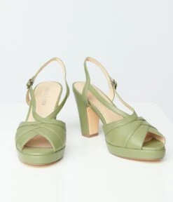 Chelsea Crew Sage Green Peep Toe Arabel Heels -Pleaser Clothing Store chelsea crew sage green peep toe arabel heels 715661