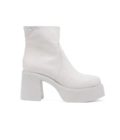 Chelsea Crew White Leather Platform Vanson Boots