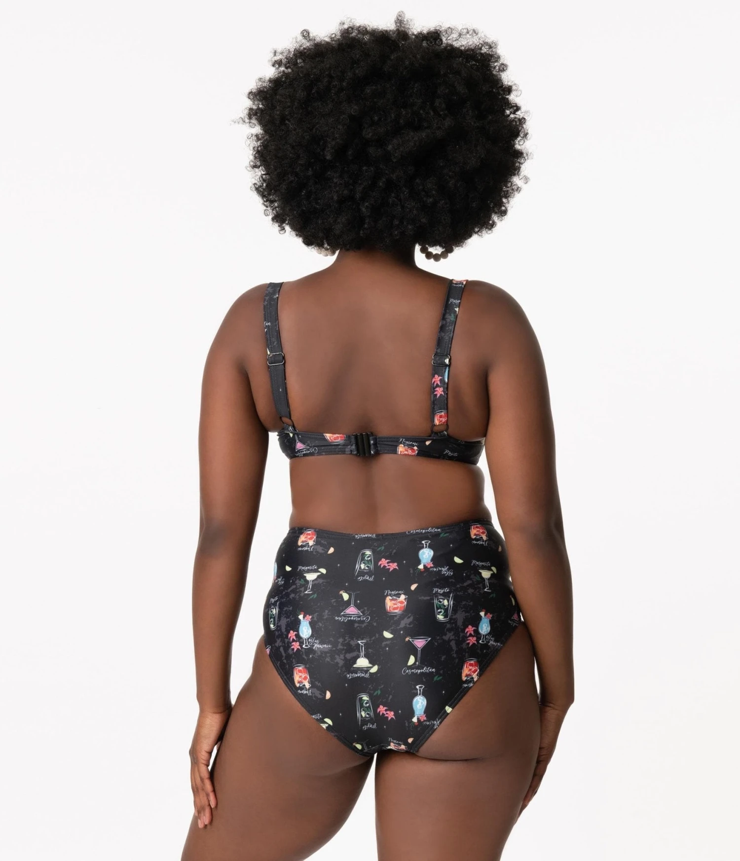 Collectif Black & Cocktail Menu Print Swim Bottom 3 Collectif Black & Cocktail Menu Print Swim Bottom - Image 3