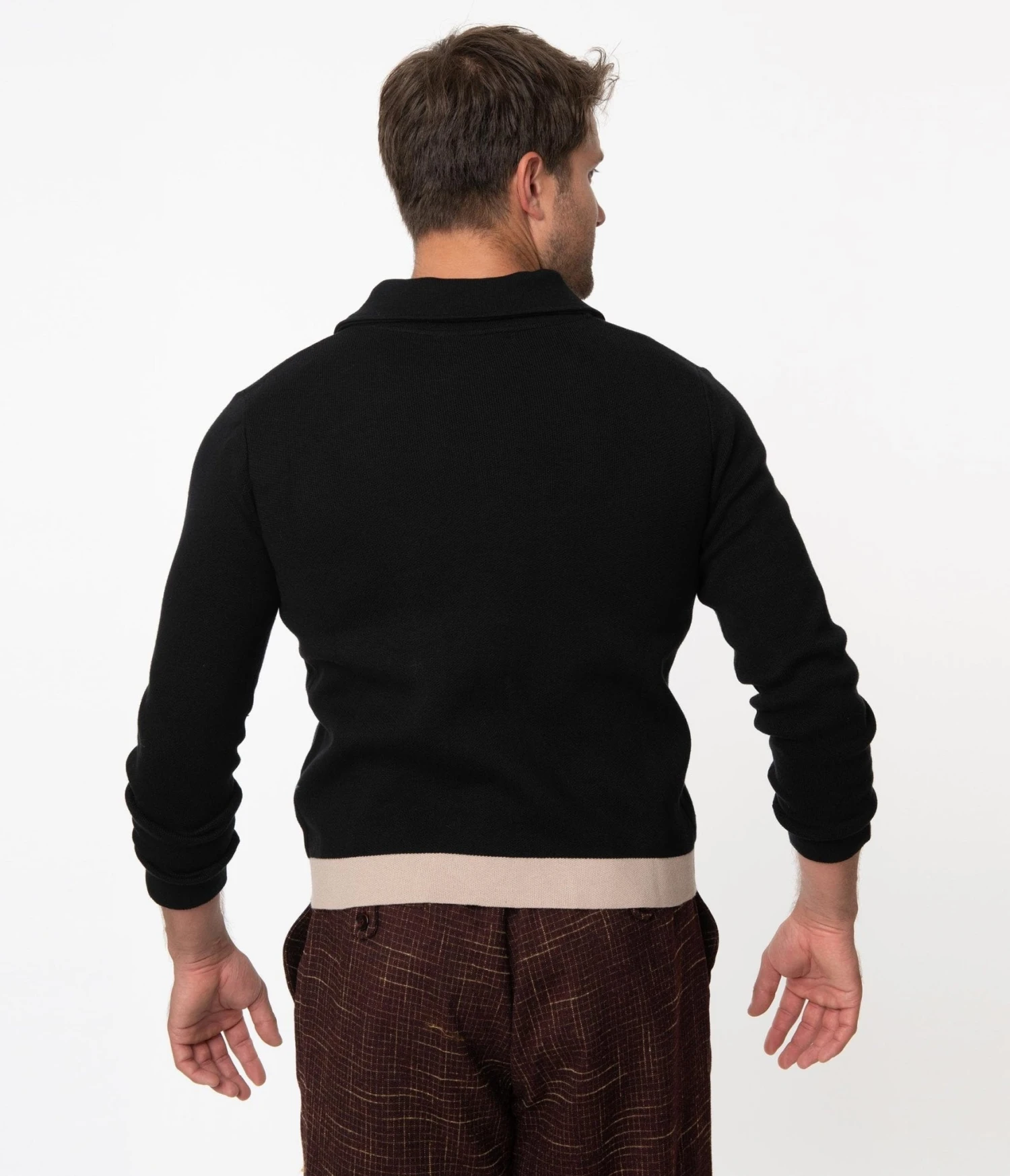 Collectif Black Diamond Knit Luca Mens Cardigan 2 Collectif Black Diamond Knit Luca Mens Cardigan - Image 2