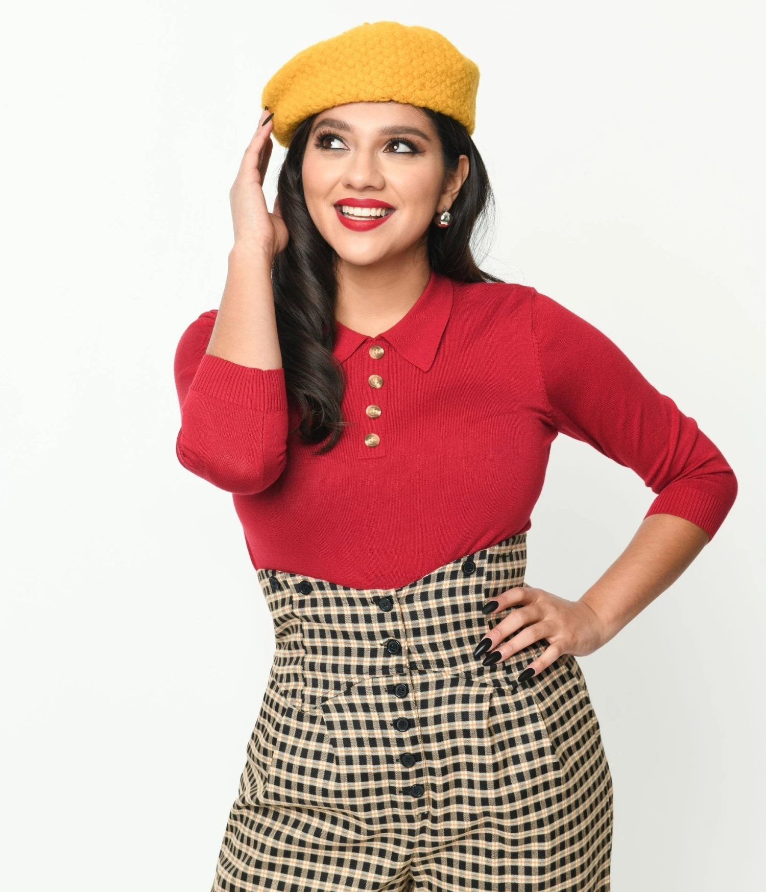 Collectif Burgundy Maya Polo Top 1 Collectif Burgundy Maya Polo Top