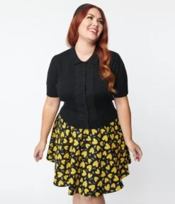 Collectif Plus Size Black & Lace Aliana Cardigan -Pleaser Clothing Store collectif plus size black lace aliana cardigan 466354