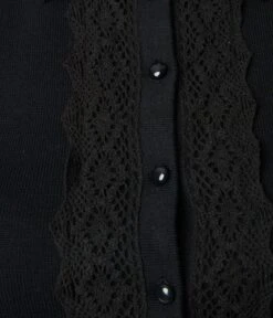 Collectif Plus Size Black & Lace Aliana Cardigan -Pleaser Clothing Store collectif plus size black lace aliana cardigan 607581