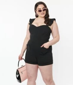 Collectif Plus Size Black Lisa Romper