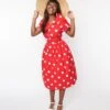 Collectif Red & White Polka Dot Judy Swing Dress
