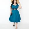 Collectif Teal Nell Swing Dress
