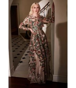Cinderella Divine Copper Floral Sequin Savannah Gown