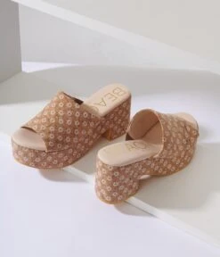 Matisse Daisy & Cork Mule Platform Heels