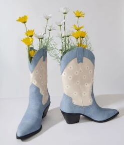 Denim Daisy Cowboy Boot 6 Denim Daisy Cowboy Boot -Pleaser Clothing Store denim daisy cowboy boot 266510