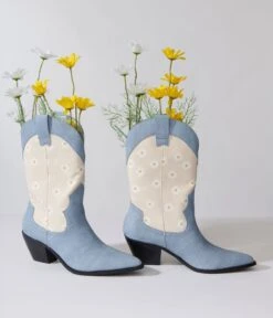 Denim Daisy Cowboy Boot 7 Denim Daisy Cowboy Boot -Pleaser Clothing Store denim daisy cowboy boot 964268