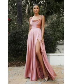 Cinderella Divine Desert Rose Liquid Satin Bridesmaid Gown