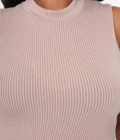 Dusty Mauve Ribbed Mock Neck Top -Pleaser Clothing Store dusty mauve ribbed mock neck top 680983