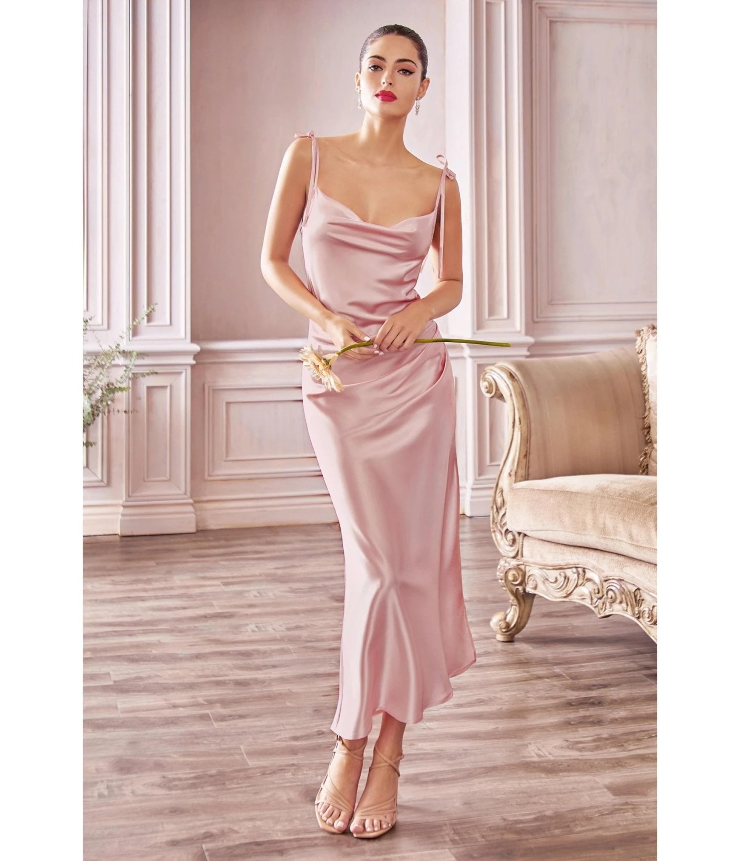 Cinderella Divine Dusty Rose Satin Slip Homecoming Midi Dress 1 Cinderella Divine Dusty Rose Satin Slip Homecoming Midi Dress