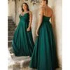 Cinderella Divine Emerald Ruched Satin Mystique Bridesmaid Gown