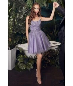 Cinderella Divine English Violet Beaded Teacup Homecoming Dress