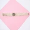 Faux Pearl & Rhinestone Buckle Cinch Belt