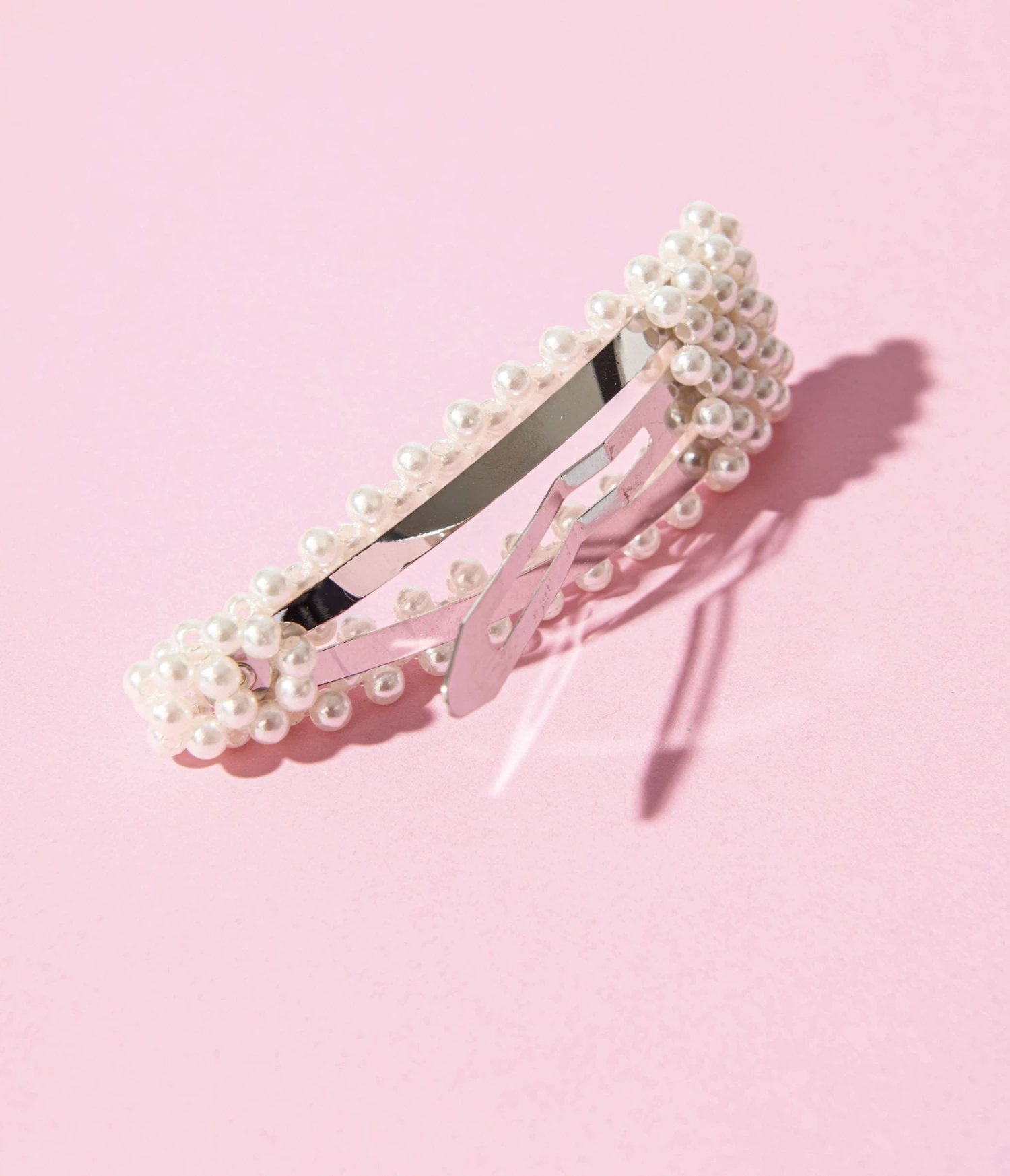 Faux Pearl Triangle Barrette 2 Faux Pearl Triangle Barrette - Image 2