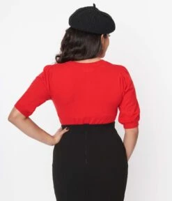 Flaming Red Knit Top -Pleaser Clothing Store flaming red knit top 631671