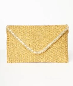 Gold Beaded Evening Envelope Clutch -Pleaser Clothing Store gold beaded evening envelope clutch 193335