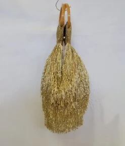 Gold Beaded Fringe Wristlet