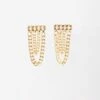 Gold Curb Chain Link Earrings