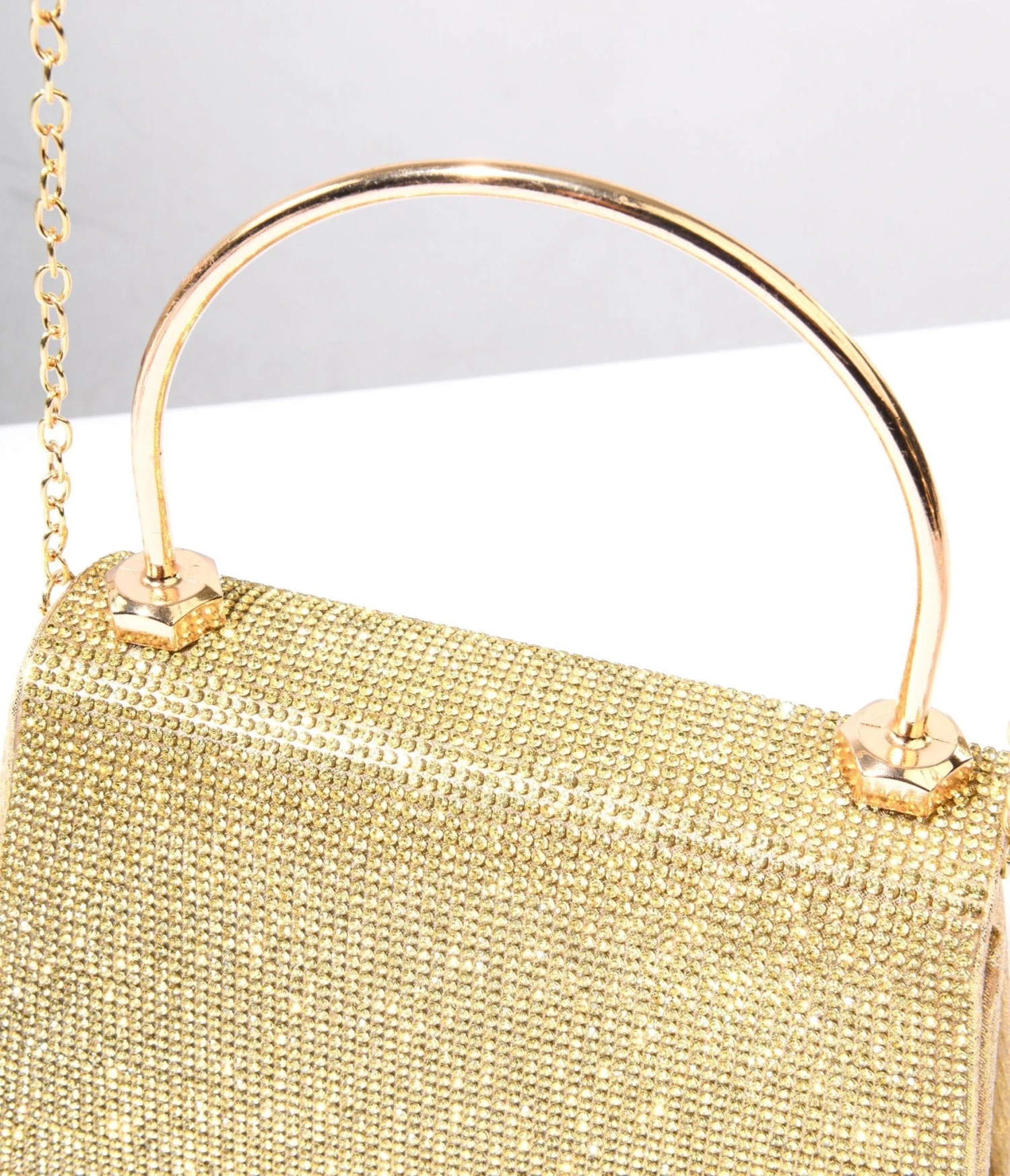 Gold Rhinestone Mirror Metallic Mini Handbag 2 Gold Rhinestone Mirror Metallic Mini Handbag - Image 2