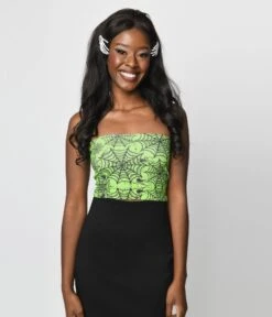 Green Black Widow Tube Top 5 Green Black Widow Tube Top -Pleaser Clothing Store green black widow tube top 699940