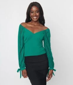 Green Geometric Off The Shoulder Top -Pleaser Clothing Store green geometric off the shoulder top 474564