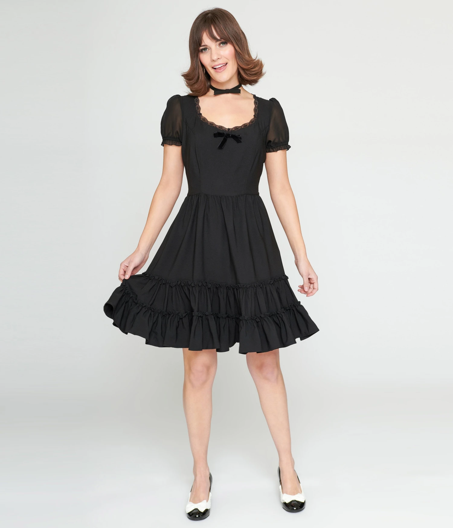Hell Bunny Black Annette Mini Dress 2 Hell Bunny Black Annette Mini Dress - Image 2