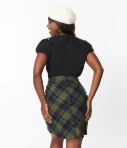 Hell Bunny Black & Ivy Blouse -Pleaser Clothing Store hell bunny black ivy blouse 232411