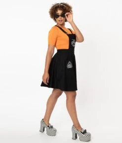 Hell Bunny Black Samara Pinafore Dress 9 Hell Bunny Black Samara Pinafore Dress -Pleaser Clothing Store hell bunny black samara pinafore dress 397790