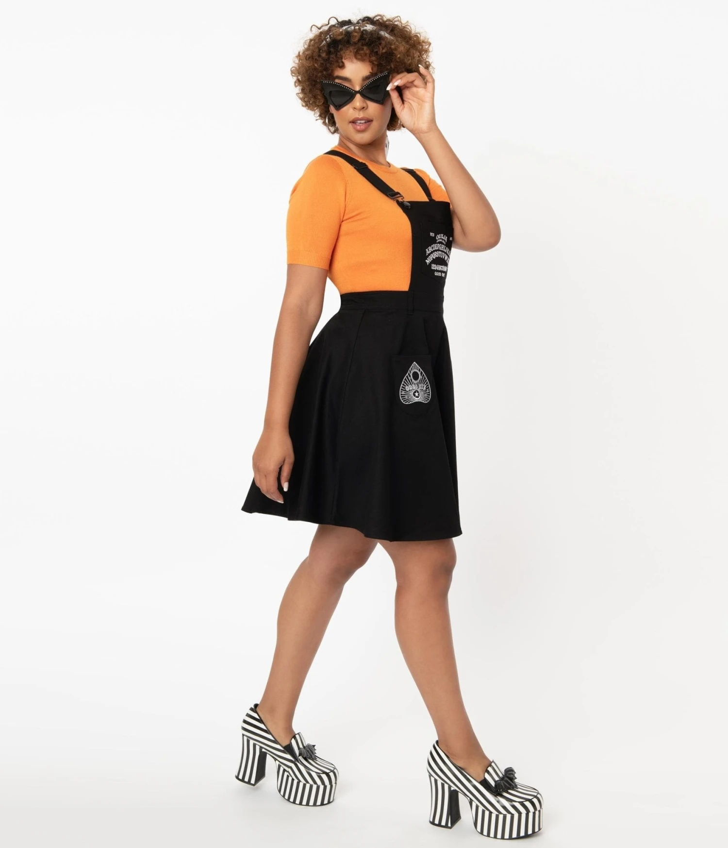 Hell Bunny Black Samara Pinafore Dress 5 Hell Bunny Black Samara Pinafore Dress - Image 5