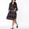 Hell Bunny Black Tartan Forester Coat