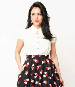 Hell Bunny Ivory Molly Blouse
