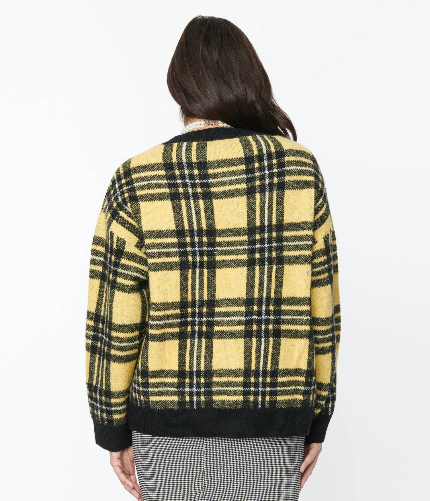 Hell Bunny Yellow & Black Plaid Cardigan 3 Hell Bunny Yellow & Black Plaid Cardigan - Image 3